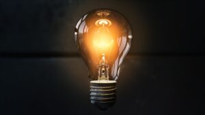 light bulb, idea, lit