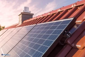 Des panneaux solaires sur un toit.